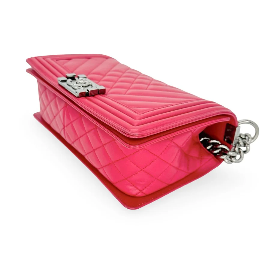 Quilted Mixed Chevron Old Medium Boy Bag - Image 3