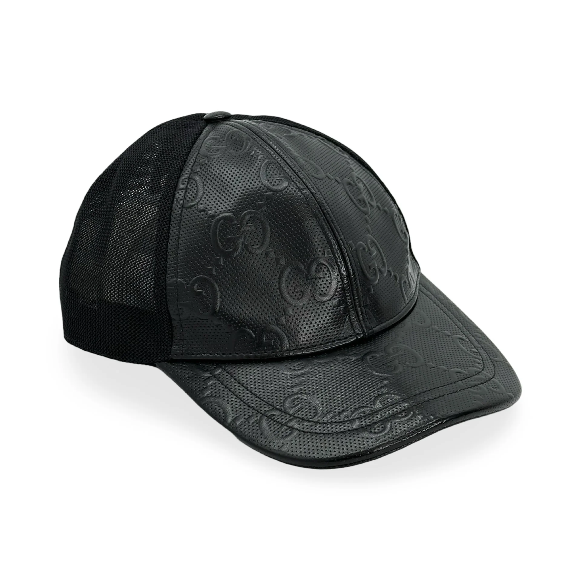 GG Embossed Leather Baseball Cap - Image 3