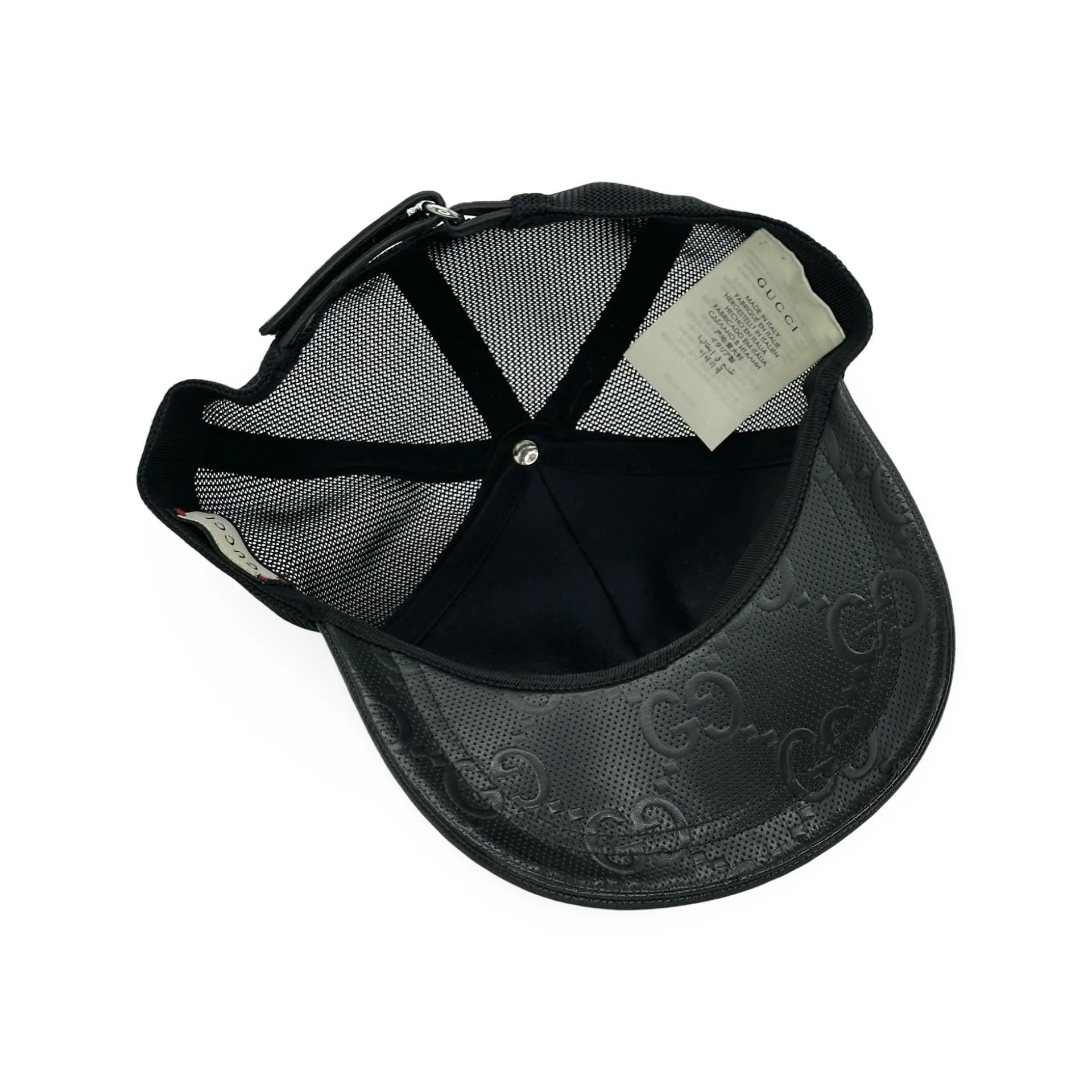 GG Embossed Leather Baseball Cap - Image 4